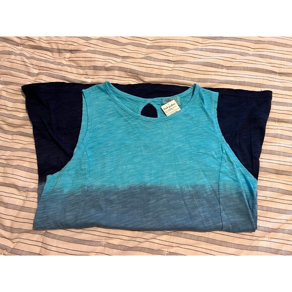 Fresh Produce Blue Colorblock Long Tank Top/Tunic with Keyhole - NWT! Size Large - Picture 6 of 9